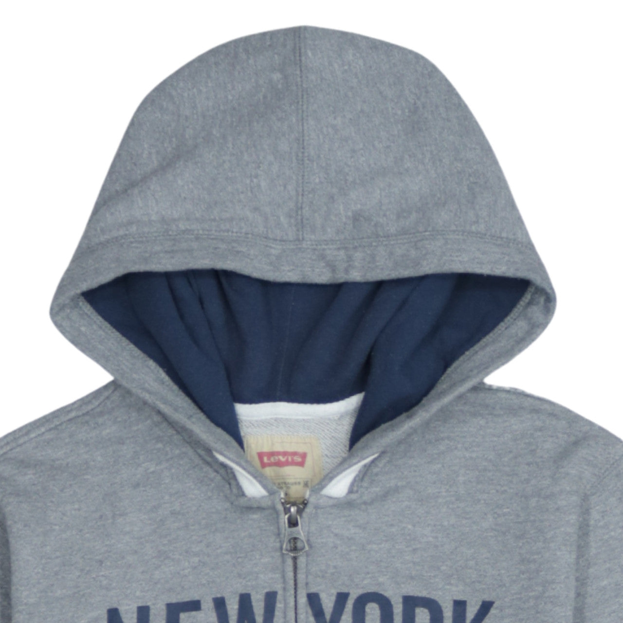 Levi's Boys Grey Full Zip Hoodie Size 16 Graphic Logo New York Design