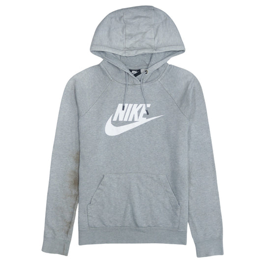 Nike Men's Grey Pullover Hoodie Small Logo Sportswear Fleece