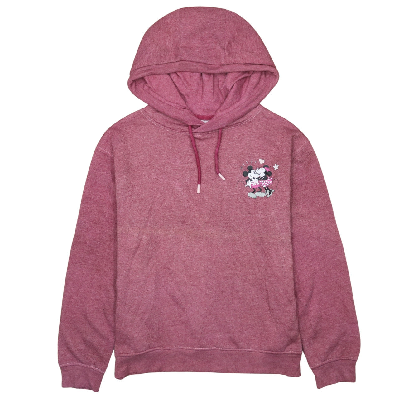 Disney Womens Pink Minnie Mouse Pullover Hoodie Size Small
