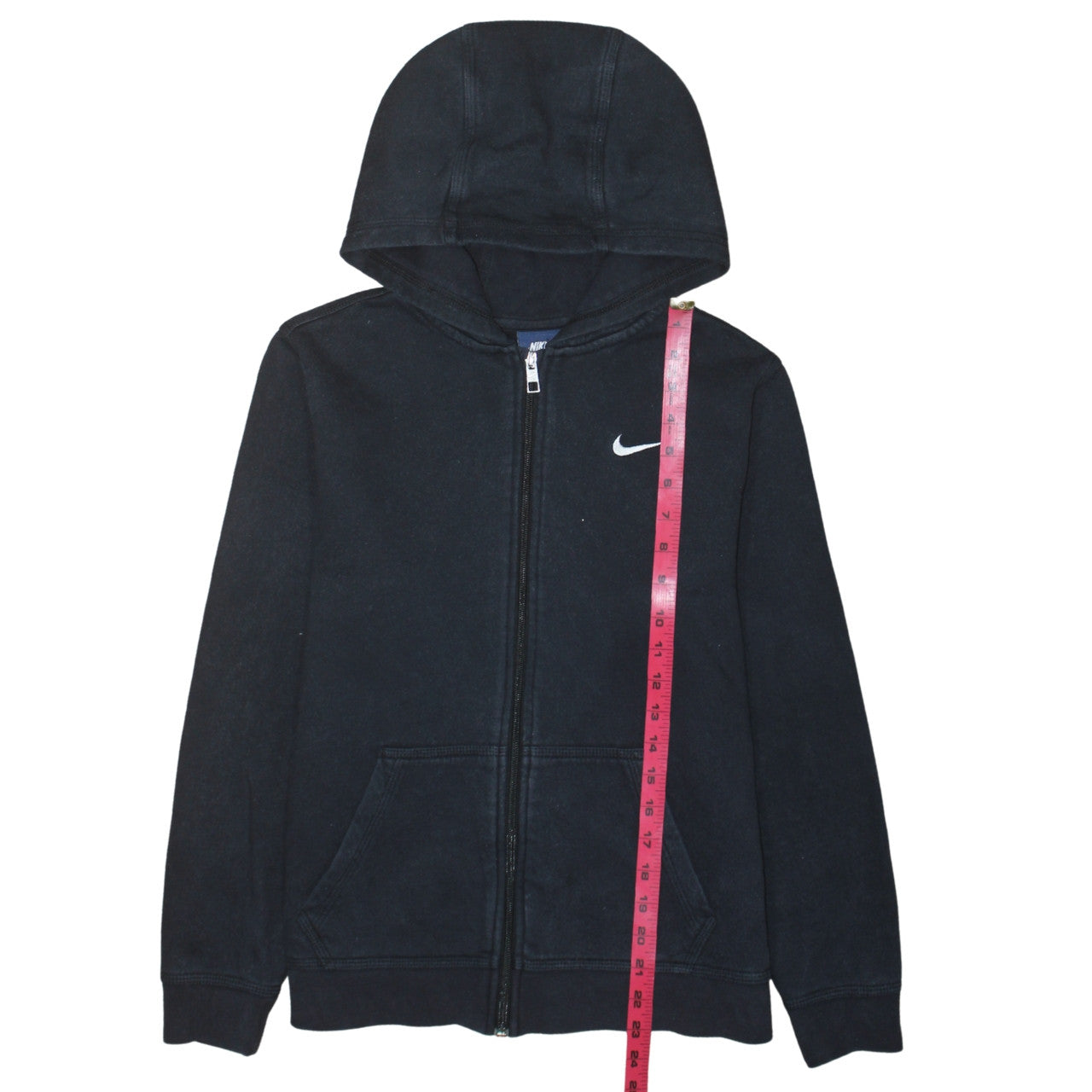 Nike Boys Black Full Zip Hoodie 13-15 Years Fleece Sweatshirt