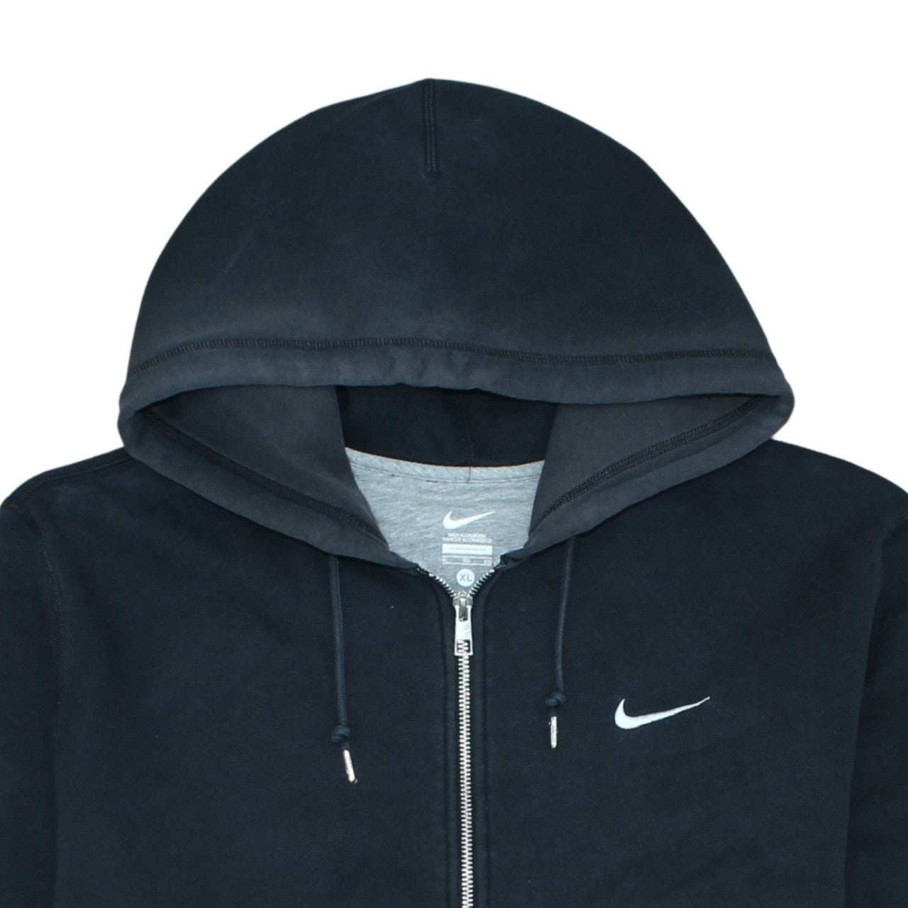 Nike Men's Black XL Full Zip Fleece Hoodie Sweatshirt