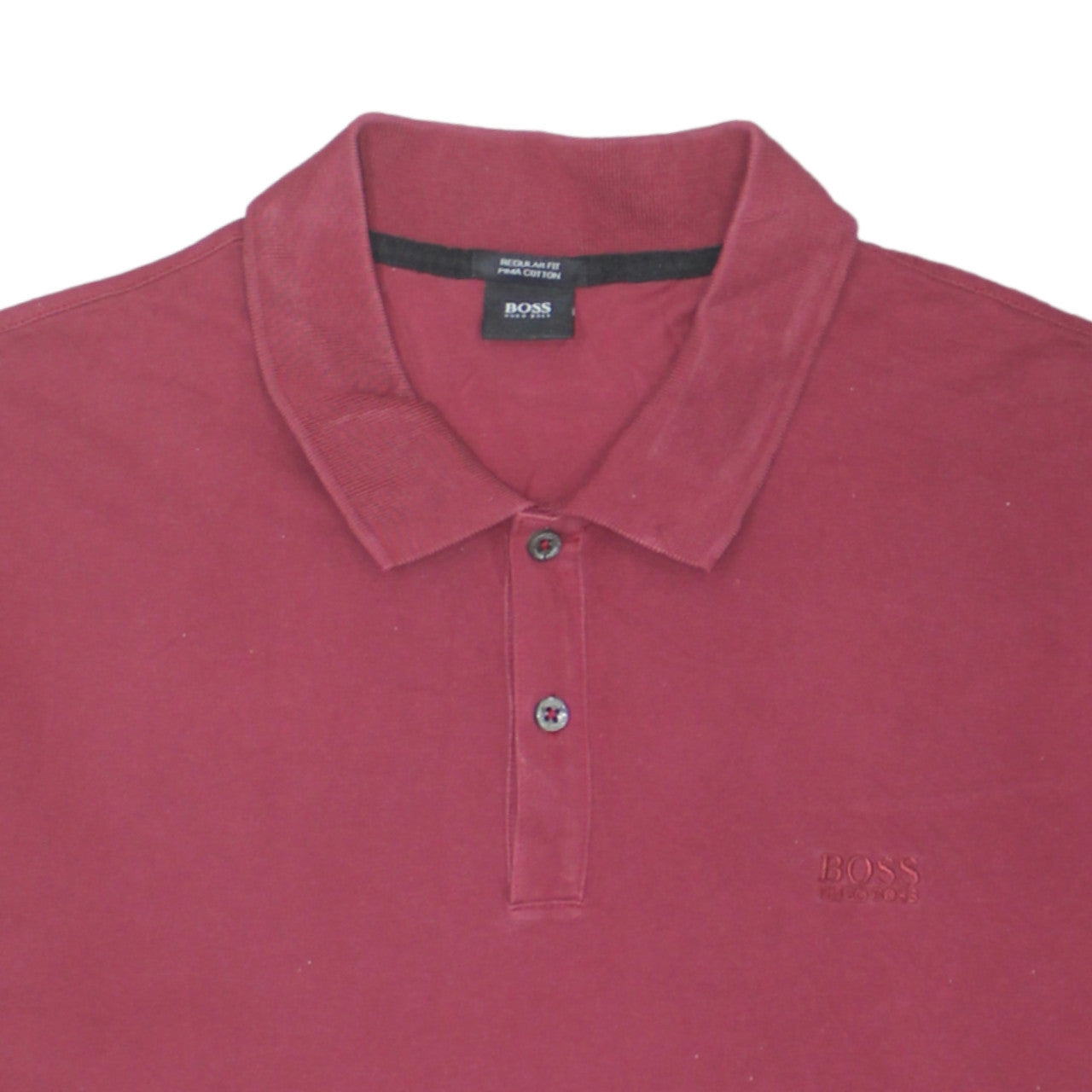 Hugo Boss Men's Red Pima Cotton Regular Fit Polo Shirt 2XL