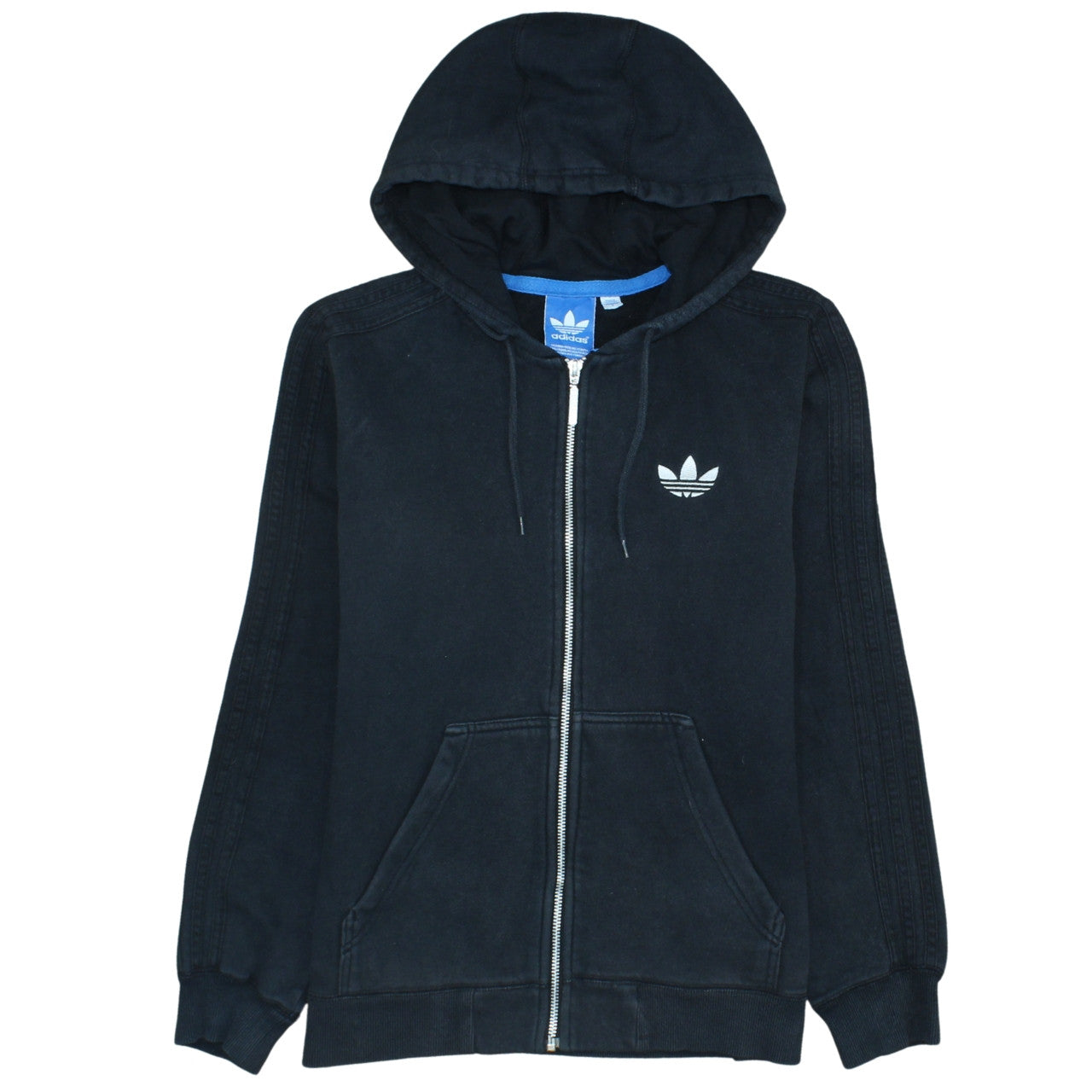 Adidas Womens Black Full Zip Hoodie Small Hooded Sweatshirt