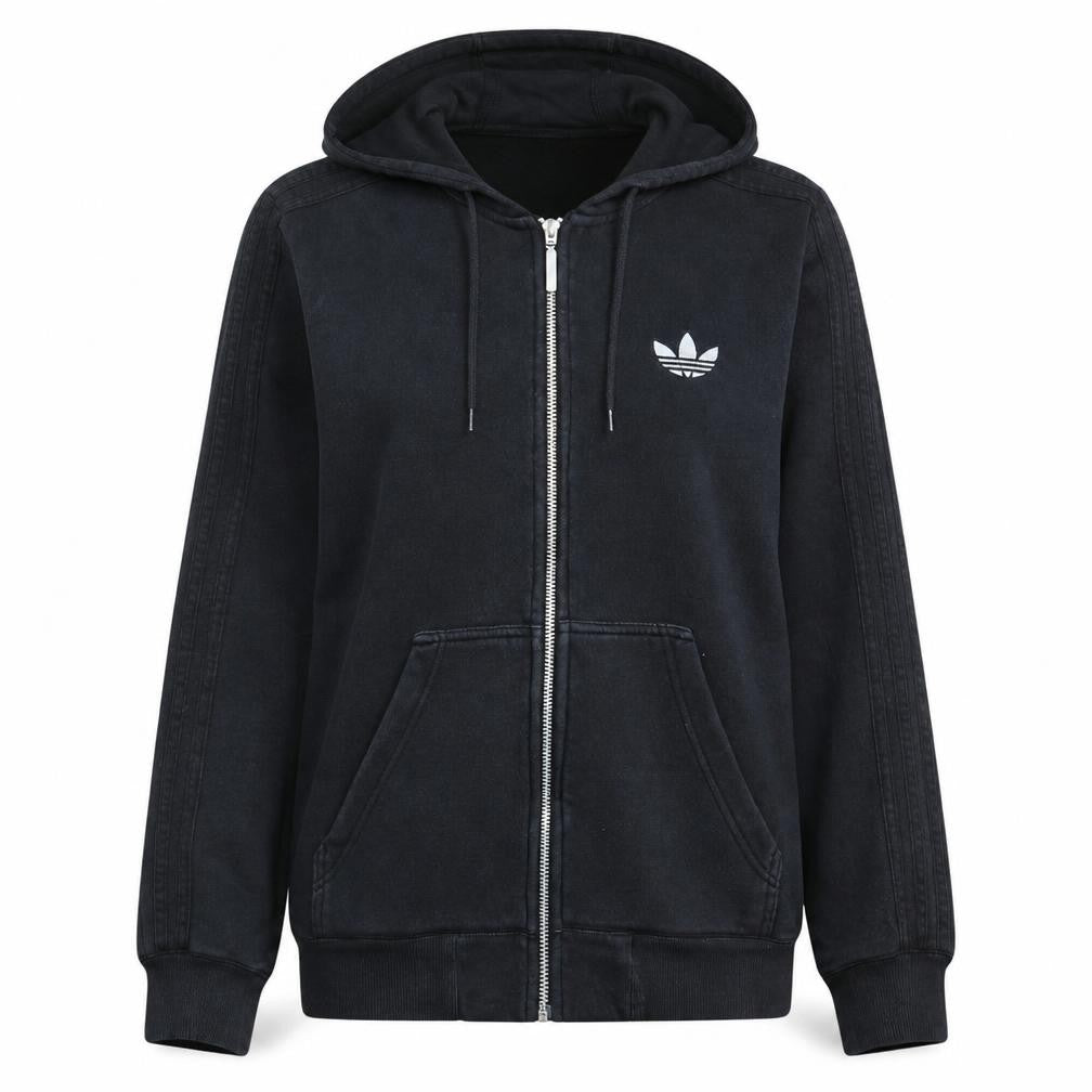 Adidas Womens Black Full Zip Hoodie Small Hooded Sweatshirt
