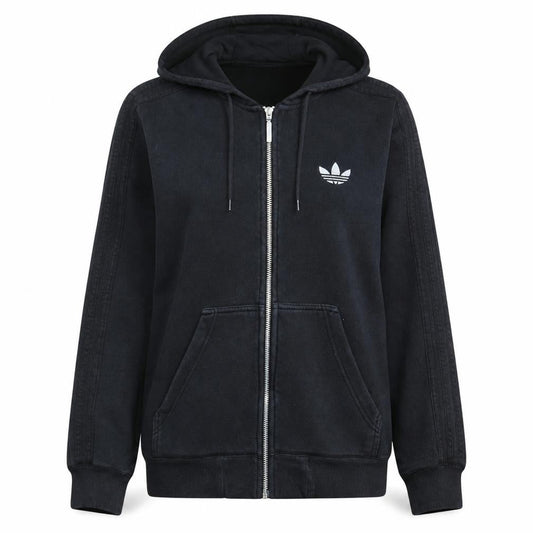 Adidas Womens Black Full Zip Hoodie Small Hooded Sweatshirt