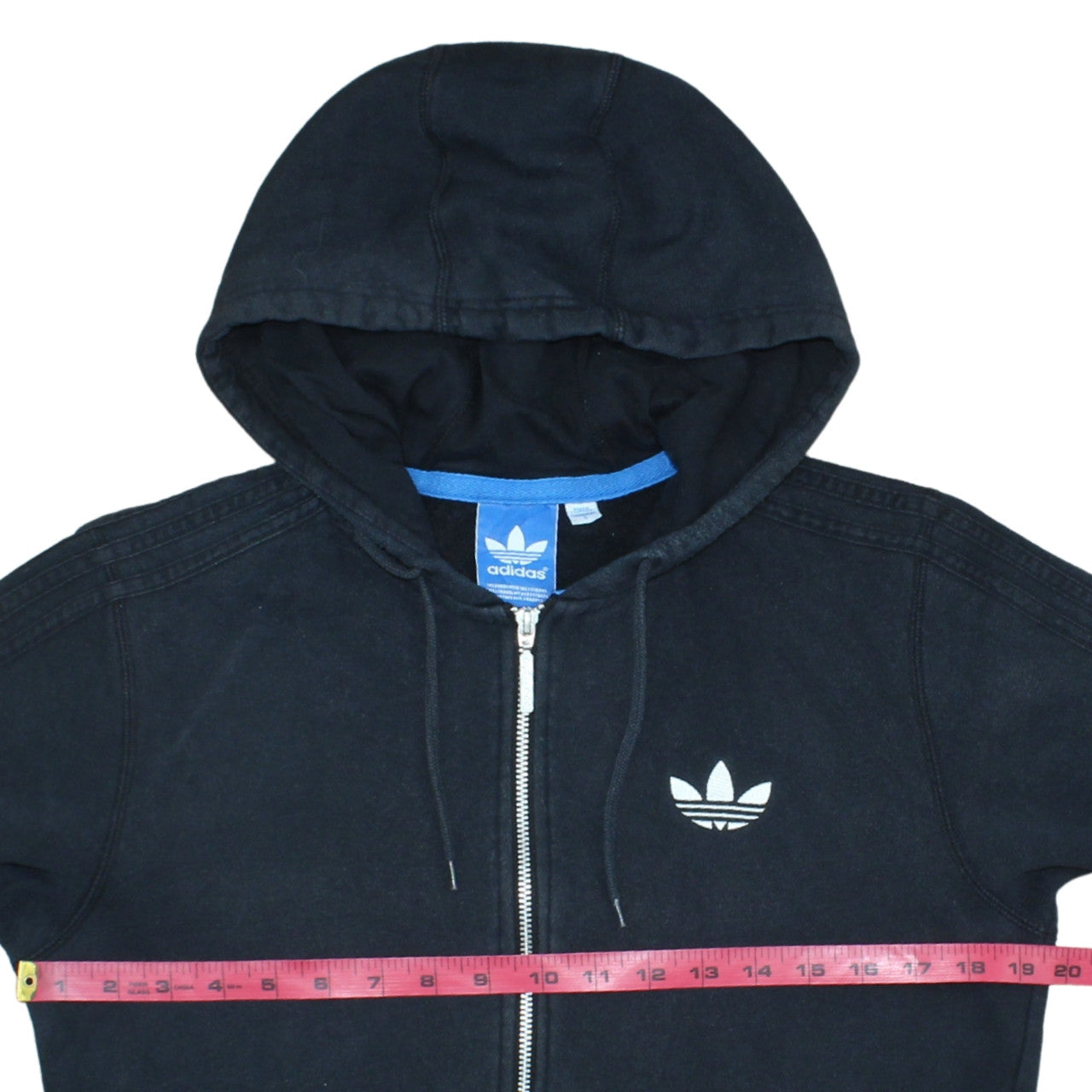 Adidas Womens Black Full Zip Hoodie Small Hooded Sweatshirt