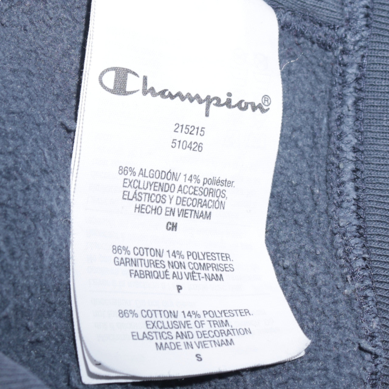 Champion Men's Blue Reverse Weave Sweatshirt Small Classic Crew Neck
