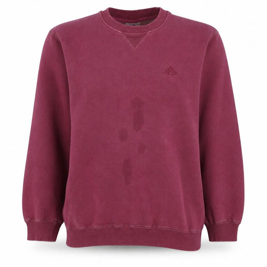 Adidas Womens Burgundy Sweatshirt M Cotton Crew Neck Pullover