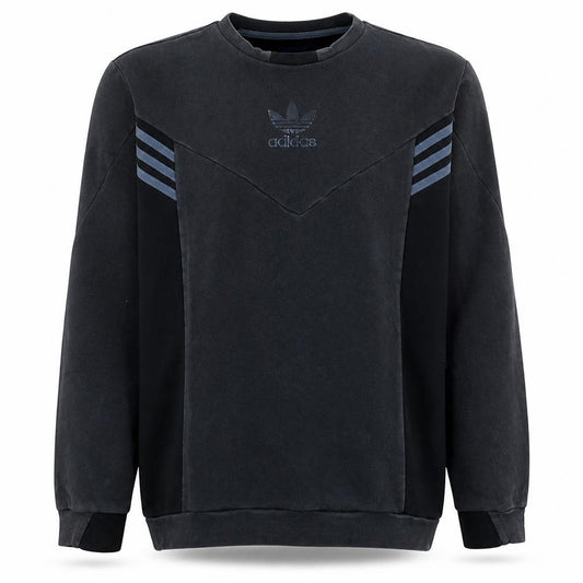 Adidas Men Black Crew Neck Long Sleeve Pullover Sweatshirt L