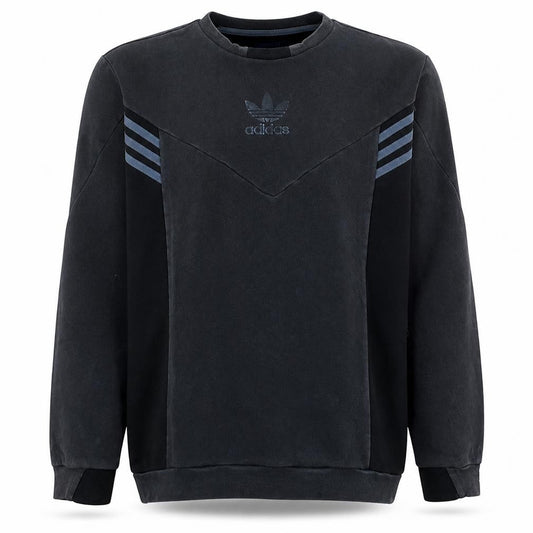Adidas Men Black Crew Neck Long Sleeve Pullover Sweatshirt L