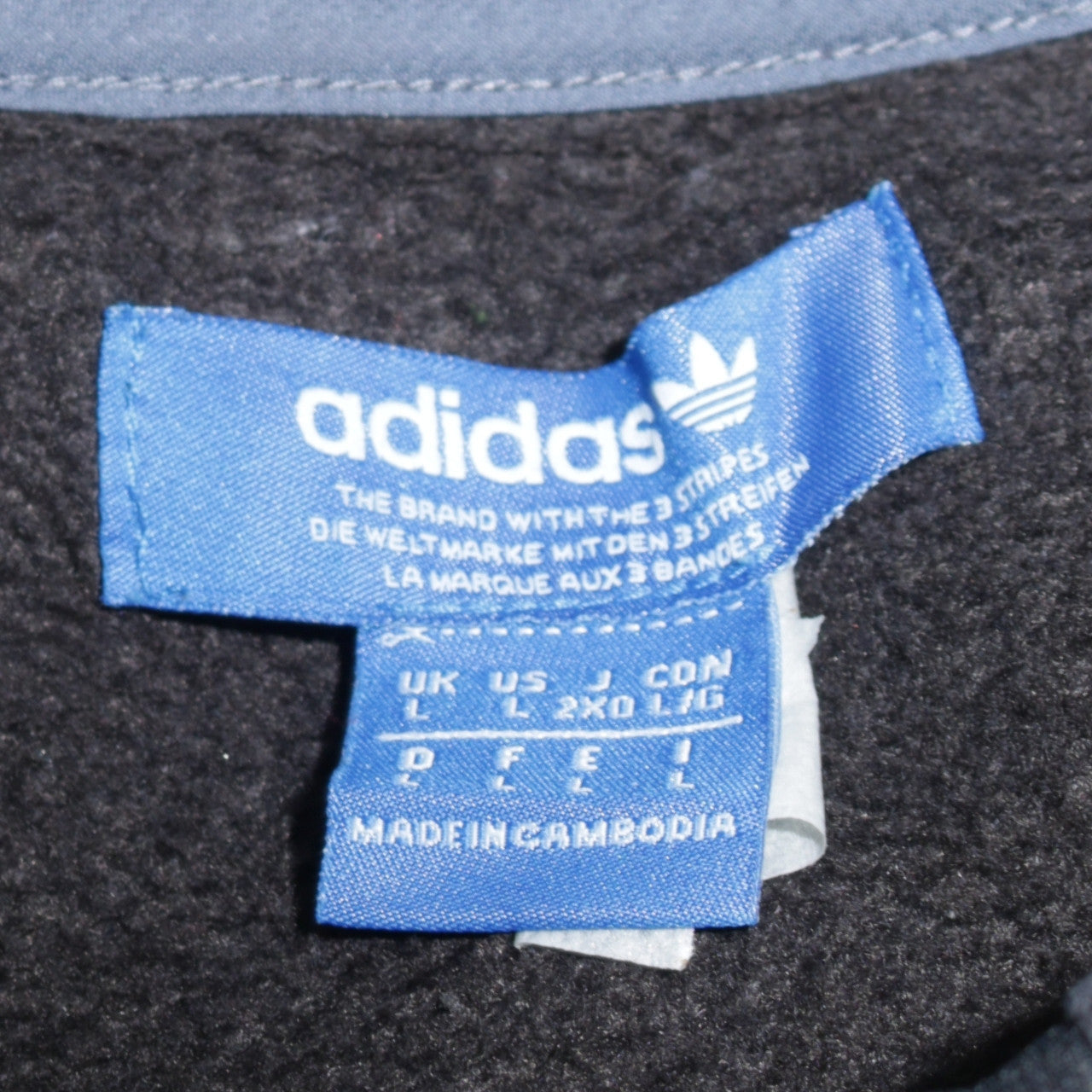Adidas Men Black Crew Neck Long Sleeve Pullover Sweatshirt L