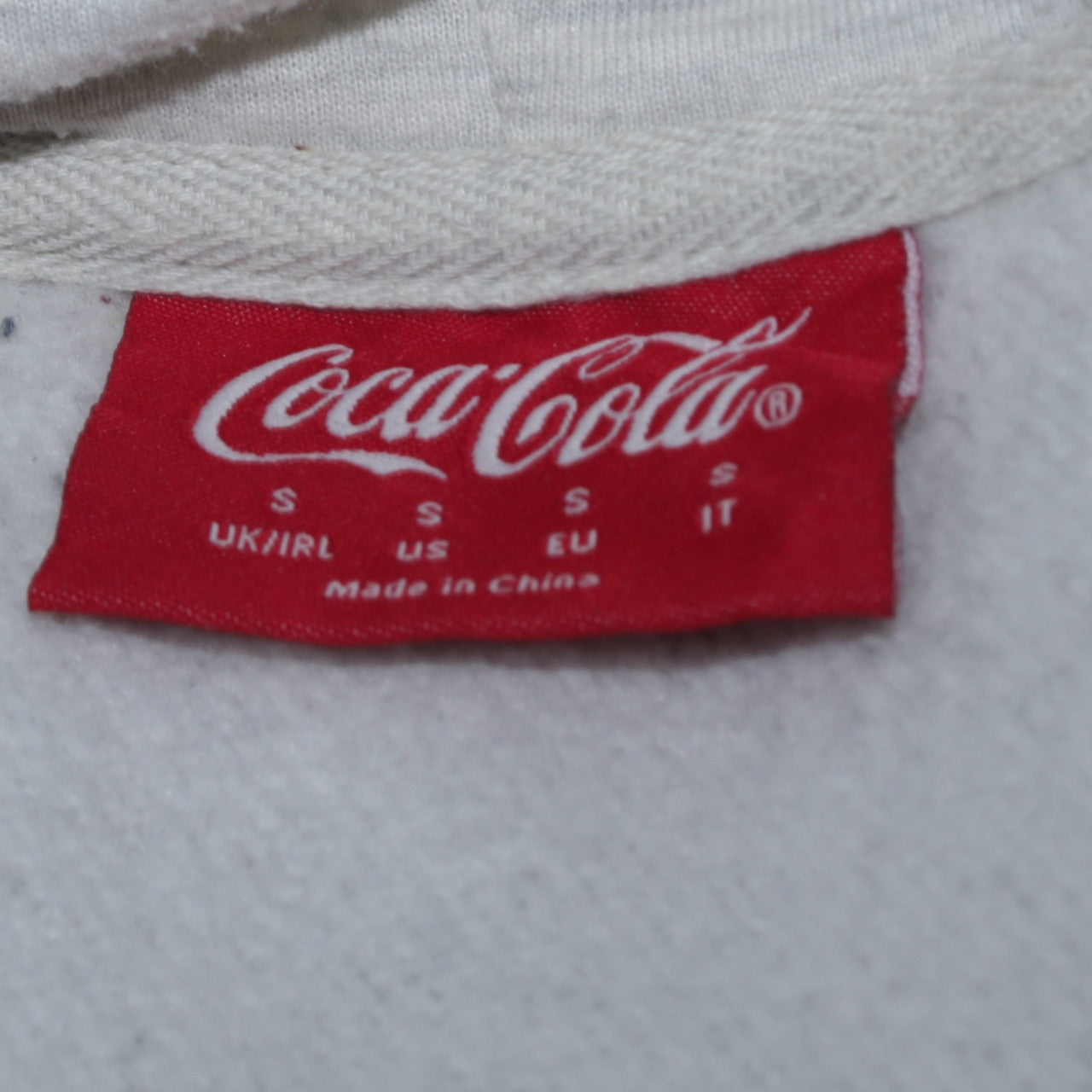 Primark Coca-Cola Women Grey Hoodie Small Pullover Hooded Sweatshirt