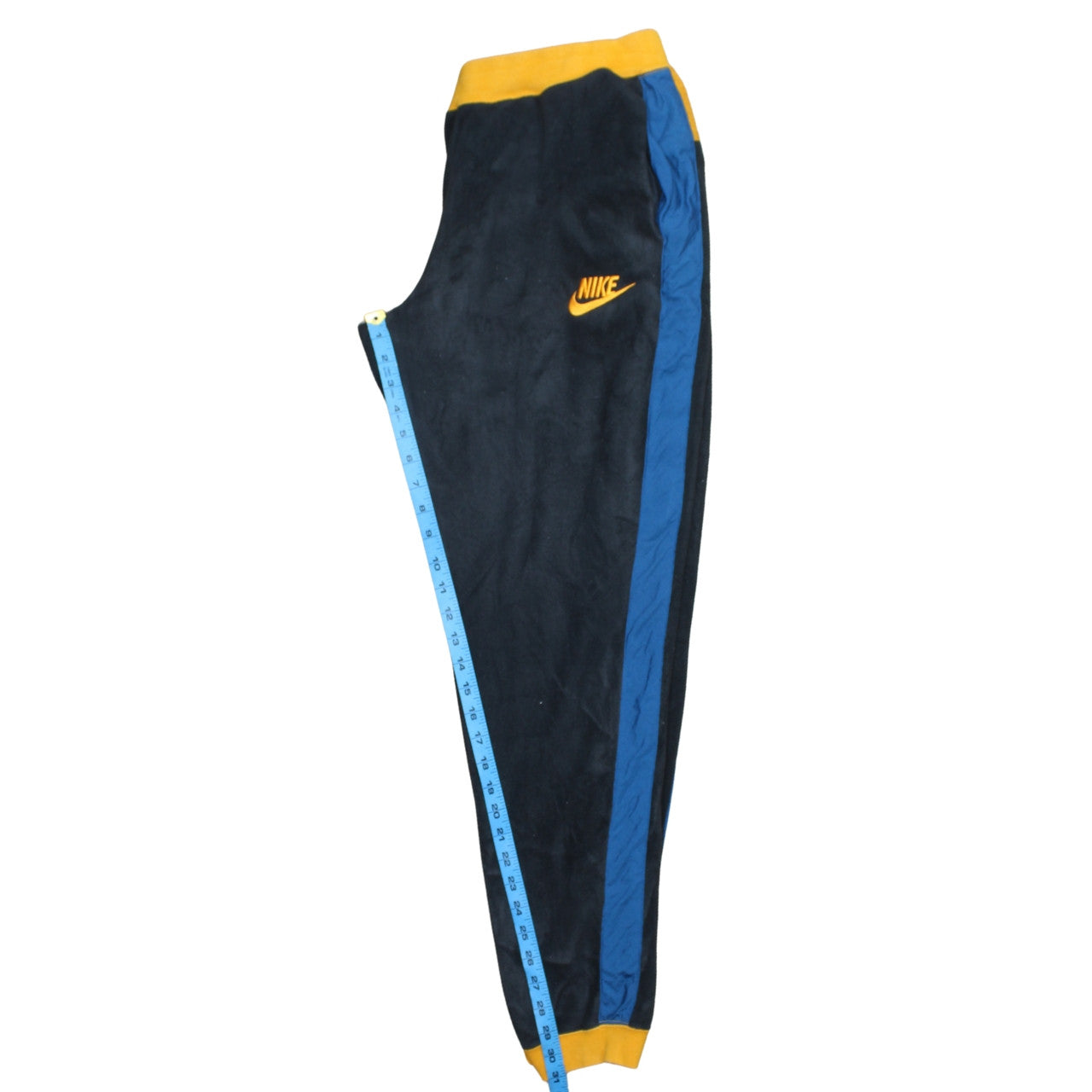 Nike Men's Black Blue Jogger Trousers L Regular Fit Fleece