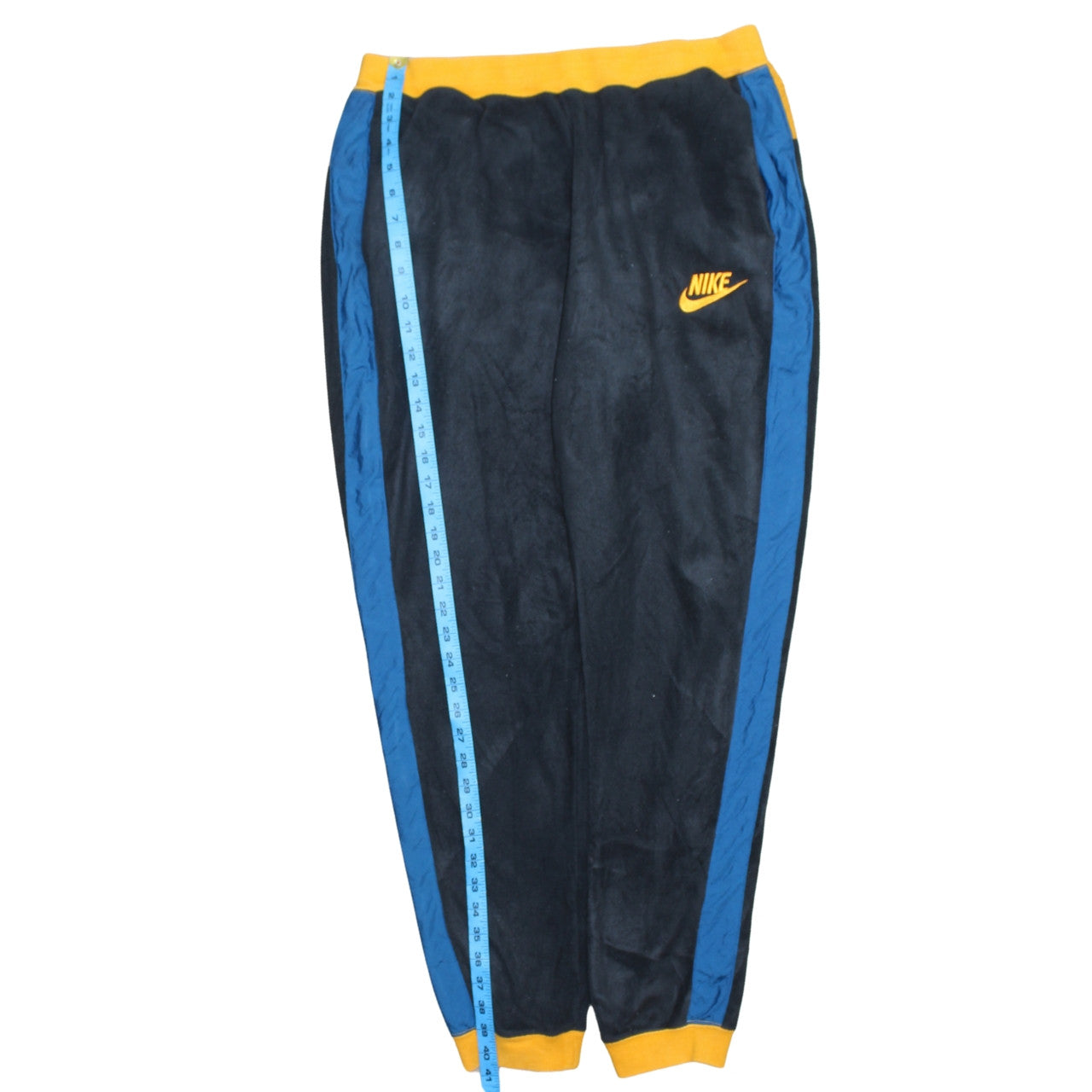 Nike Men's Black Blue Jogger Trousers L Regular Fit Fleece