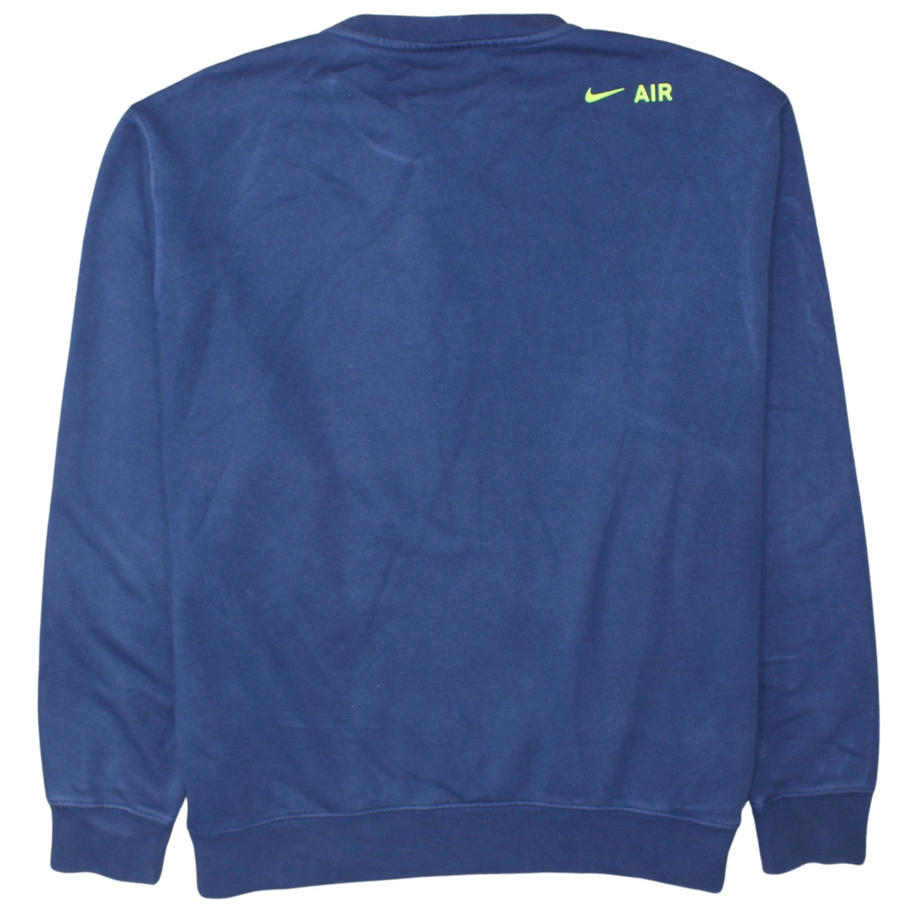 Nike Men's Blue AIR Logo Crew Neck Pullover Sweatshirt XL