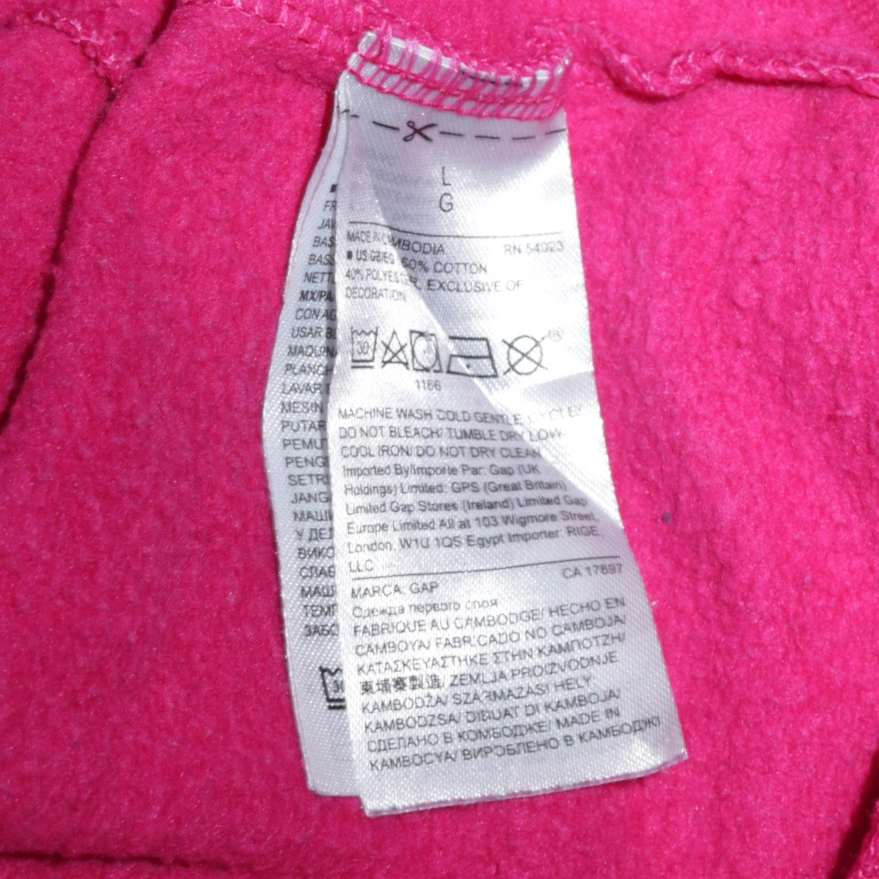 GAP Women’s Pink Pullover Hoodie L Cotton Blend Casual Sweatshirt
