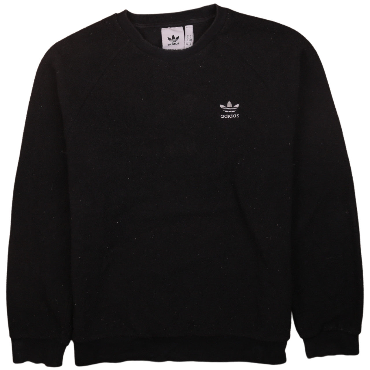 Adidas Mens Black Trefoil Logo Crew Neck Sweatshirt M