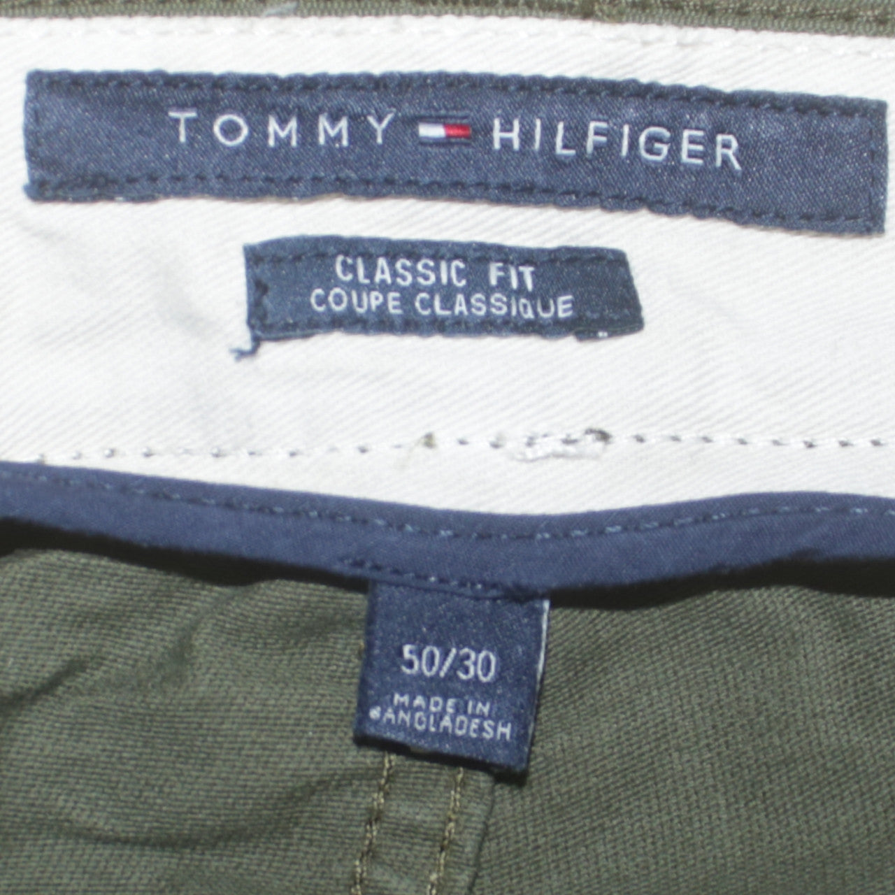 Tommy Hilfiger Men’s Green Classic Fit Chino Trousers Size 50x30