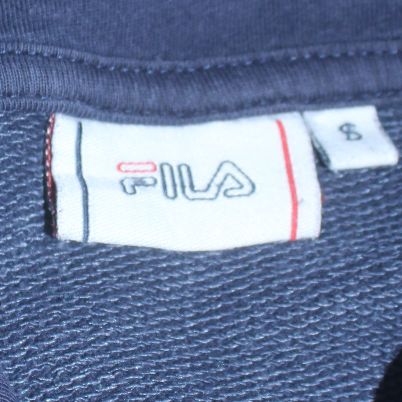 FILA Womens Navy Red Pullover Hoodie Small Hooded Logo Casual