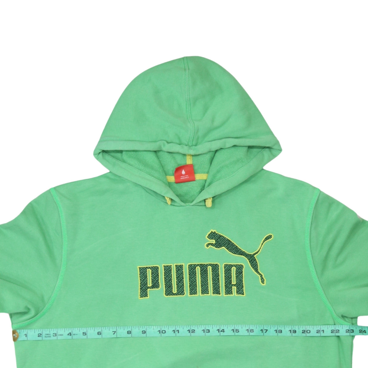 Puma Men's Green Pullover Hoodie L Logo Sportswear