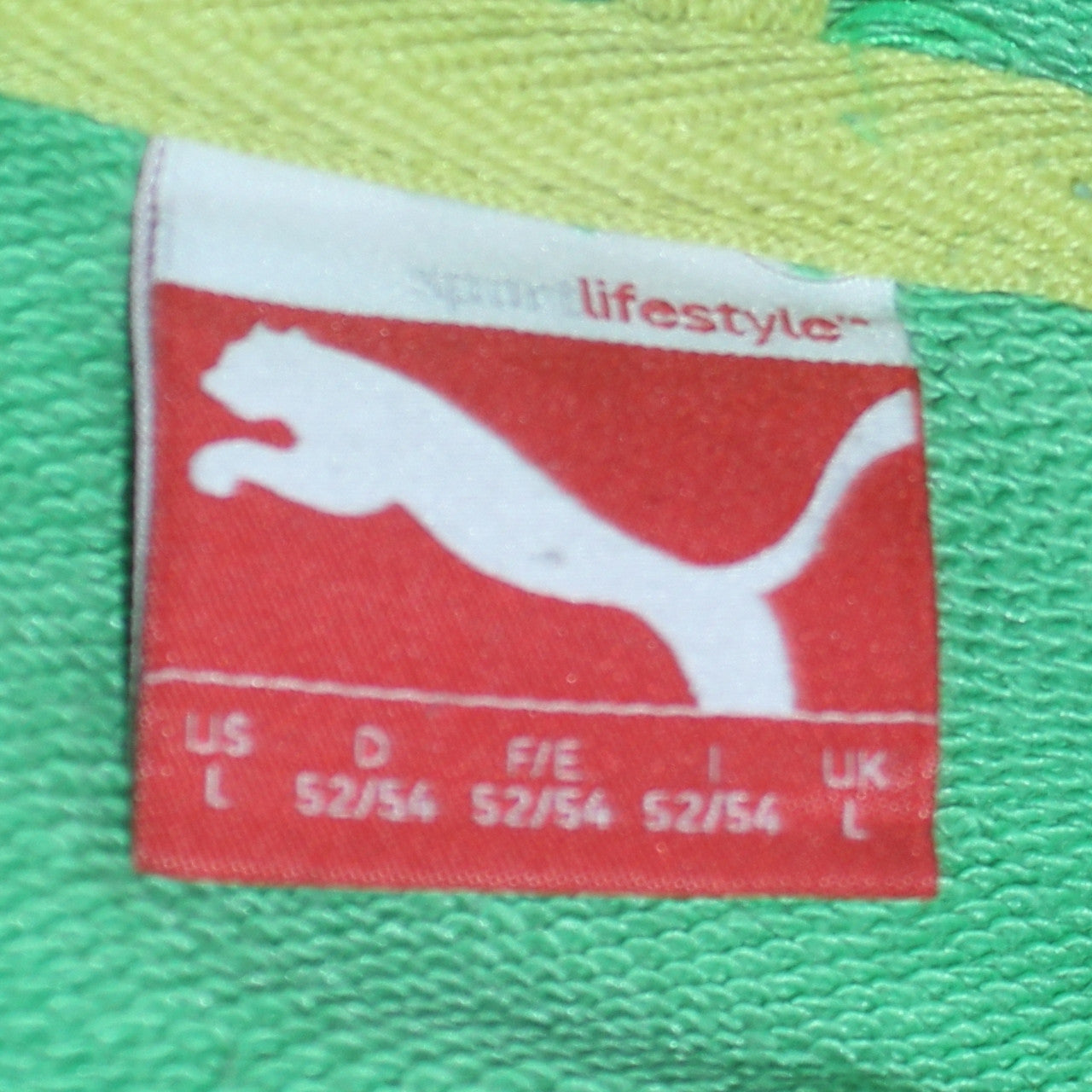 Puma Men's Green Pullover Hoodie L Logo Sportswear