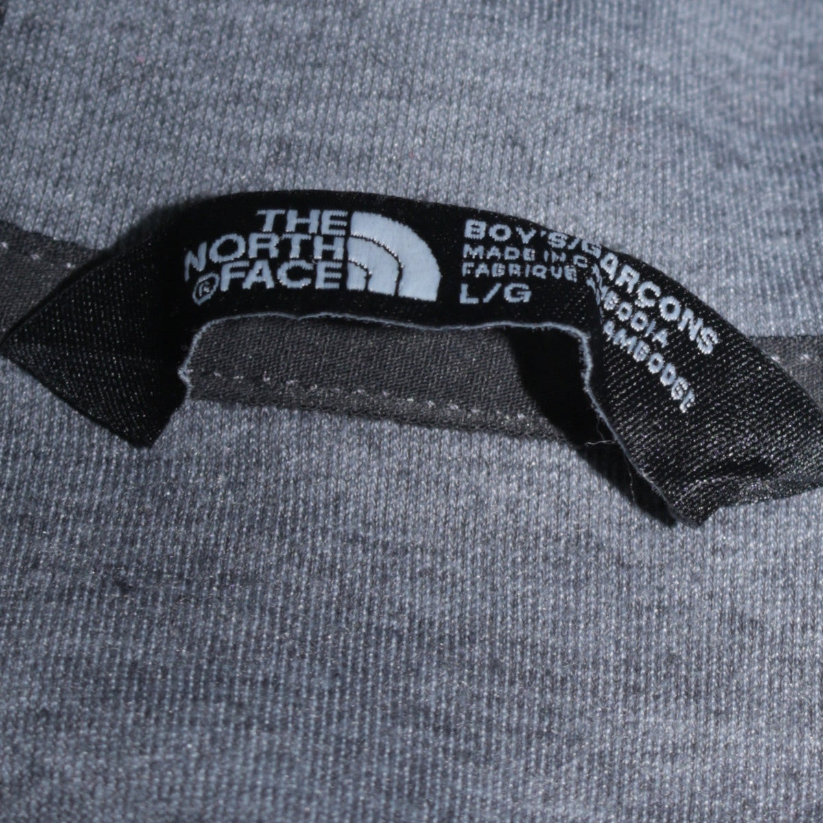 The North Face Boys Grey Full Zip Hoodie L Polyester Cotton Blend