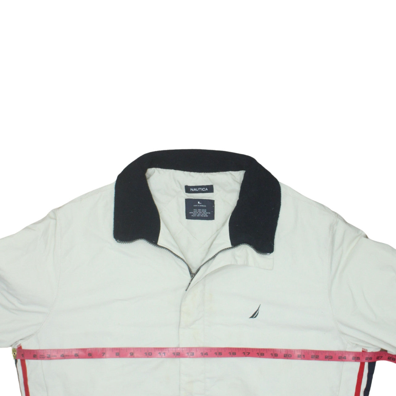 Nautica Men's White L Basic Lined Nylon Winter Jacket