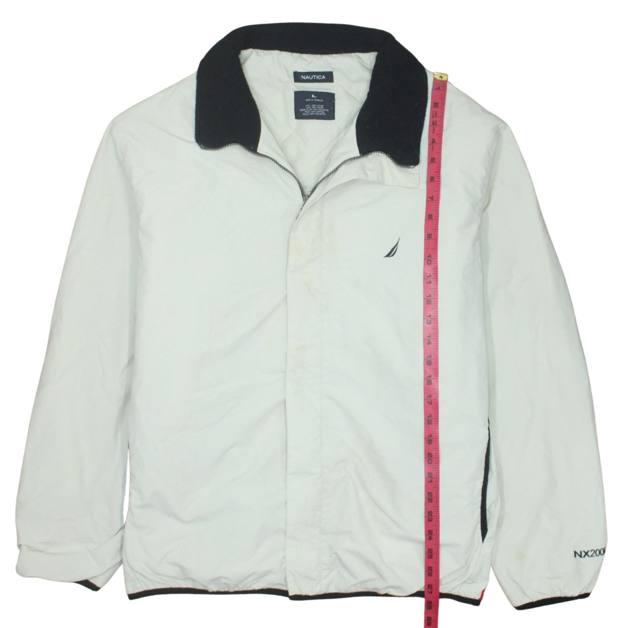 Nautica Men's White L Basic Lined Nylon Winter Jacket