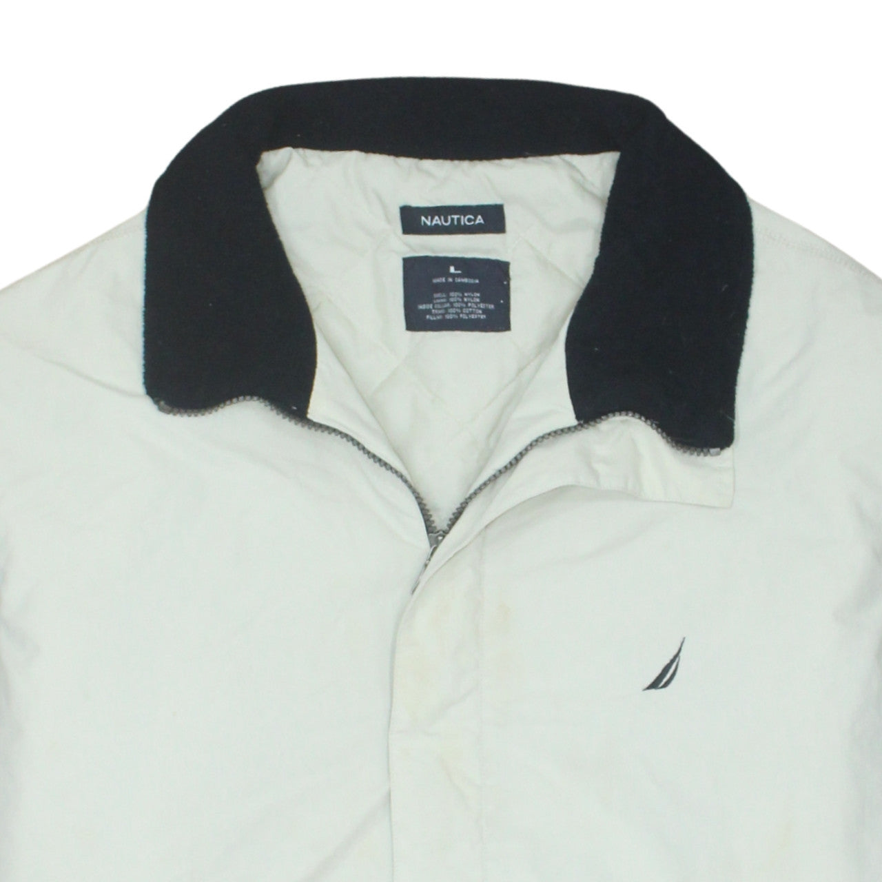Nautica Men's White L Basic Lined Nylon Winter Jacket