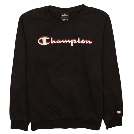 Champion Boys Black Pullover Sweatshirt 13-14 Years Logo Fleece Top