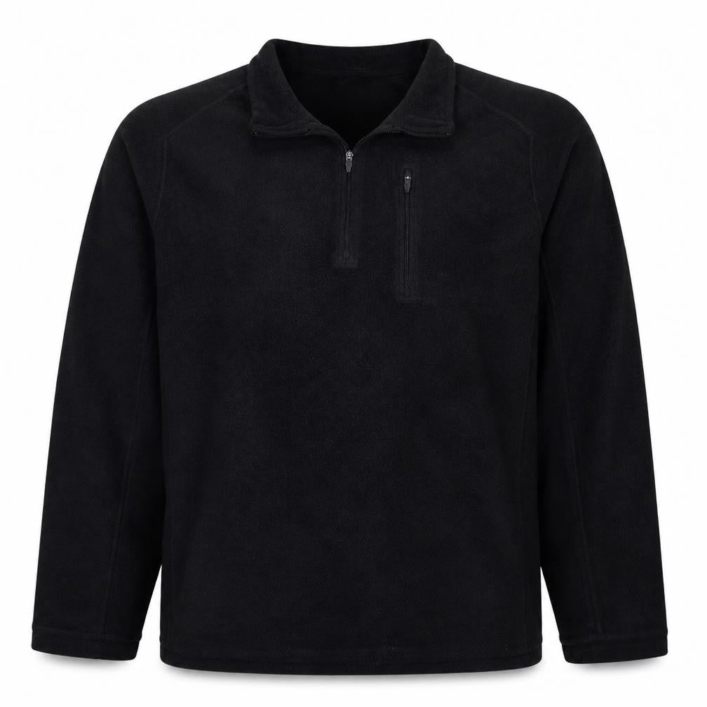 L.L.Bean Men's Black 2XL Fleece Pullover Quarter Zip Sweatshirt