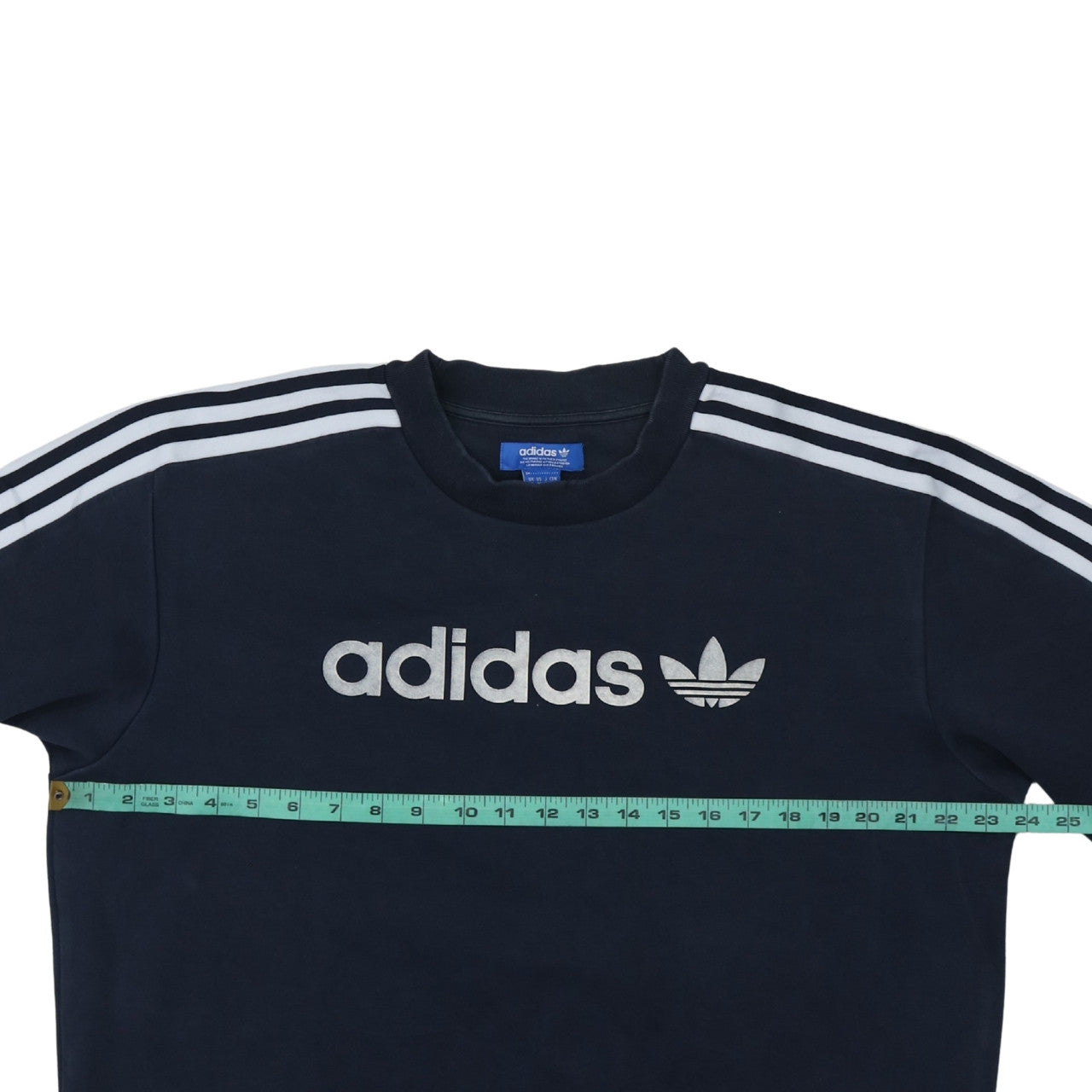 Adidas Mens Blue Crew Neck Logo Pullover Sweatshirt M