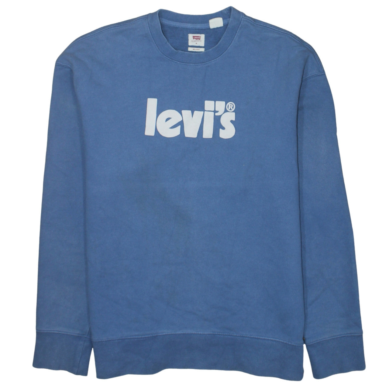 Levi's Men's Blue Relaxed Fit Logo Crew Neck Sweatshirt Medium