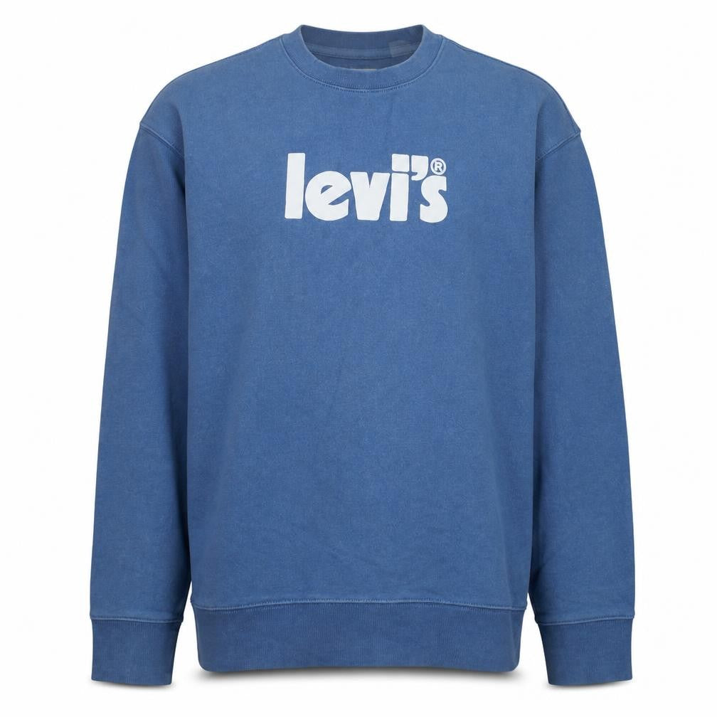 Levi's Men's Blue Relaxed Fit Logo Crew Neck Sweatshirt Medium
