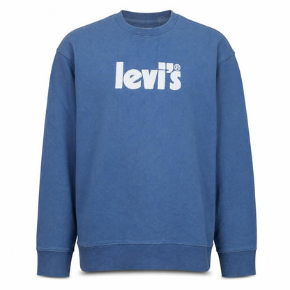Levi's Men's Blue Relaxed Fit Logo Crew Neck Sweatshirt Medium
