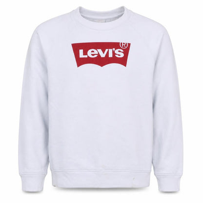 Levi's Men's White Logo Crew Neck Sweatshirt XS Pullover