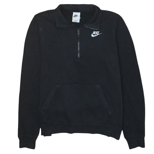 Nike Women's Black Small 1/4 Zip Fleece Sweatshirt