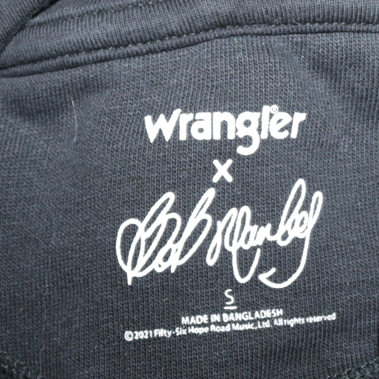 Wrangler x Bob Marley Women's Black Hoodie Small 100% Cotton Pullover