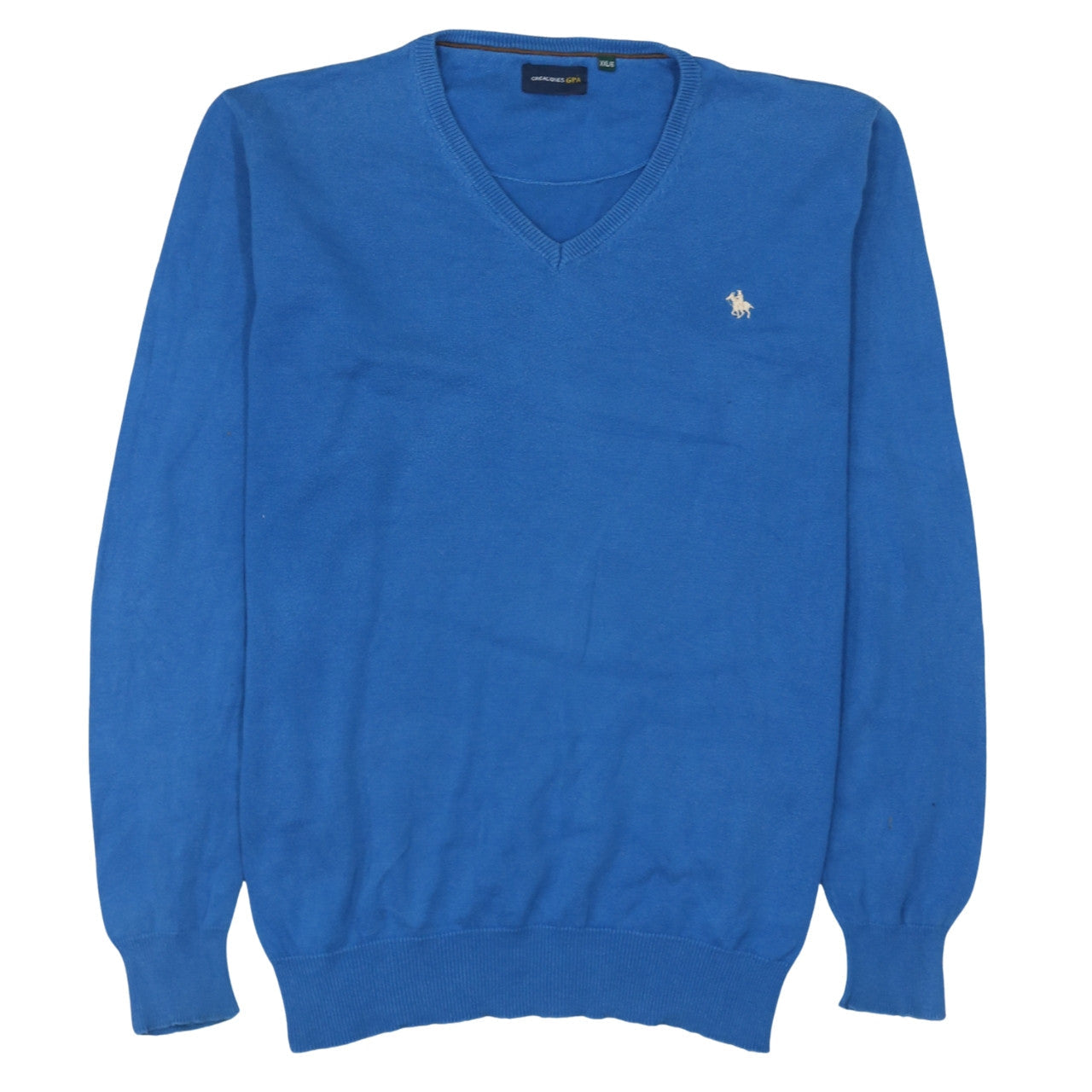 Creaciones GPA Men's Blue 2XL V-Neck Cotton Pullover Jumper
