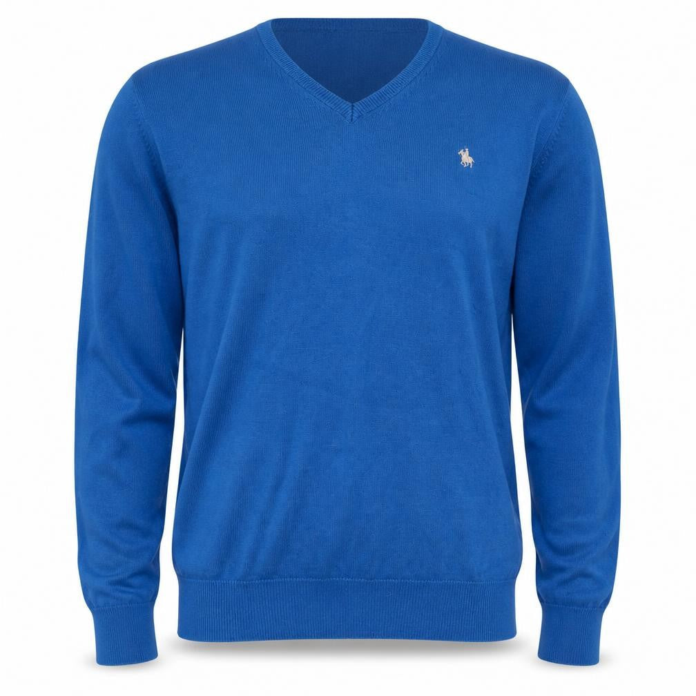 Creaciones GPA Men's Blue 2XL V-Neck Cotton Pullover Jumper