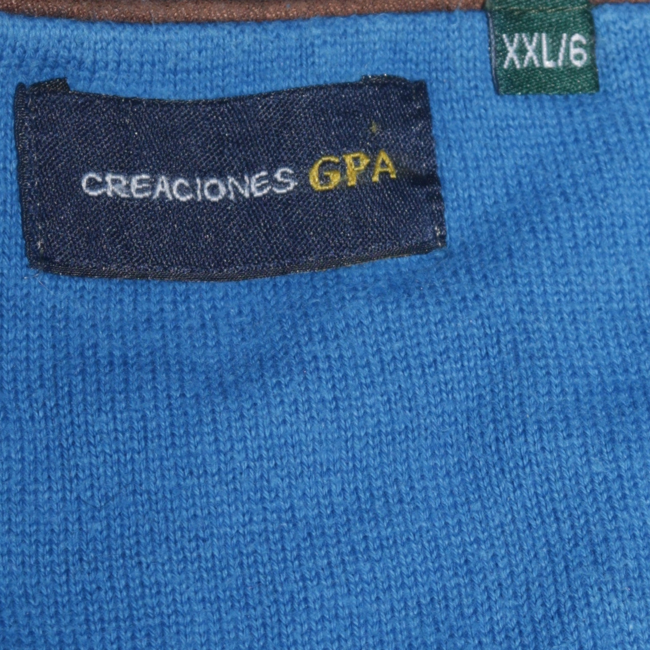 Creaciones GPA Men's Blue 2XL V-Neck Cotton Pullover Jumper