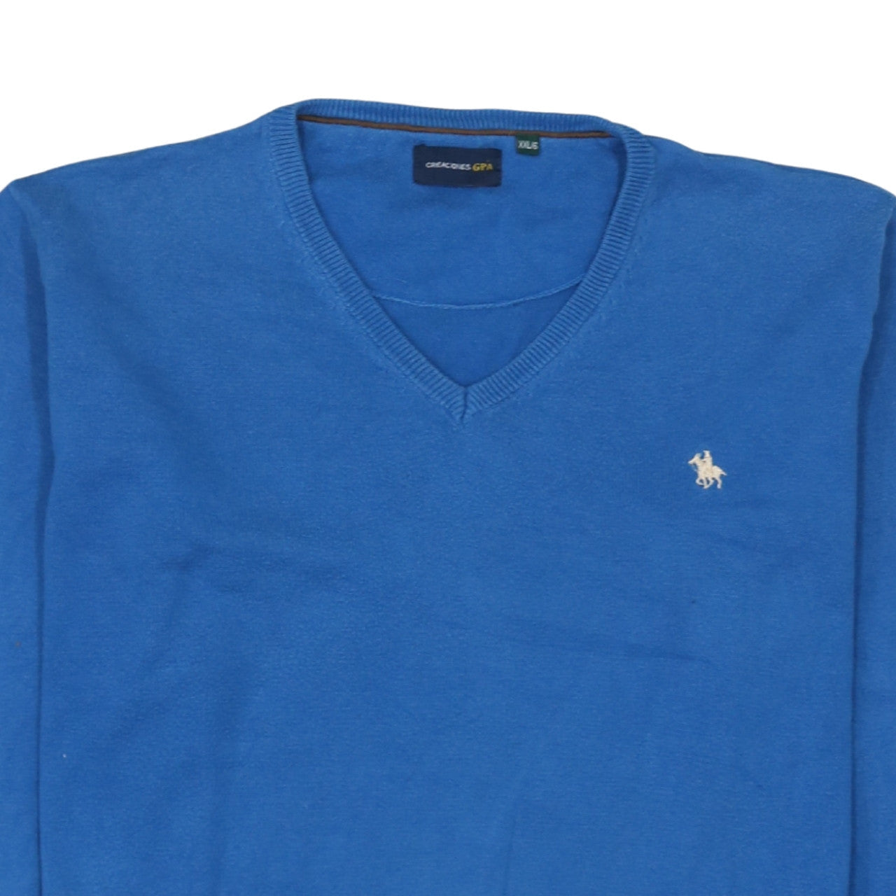 Creaciones GPA Men's Blue 2XL V-Neck Cotton Pullover Jumper
