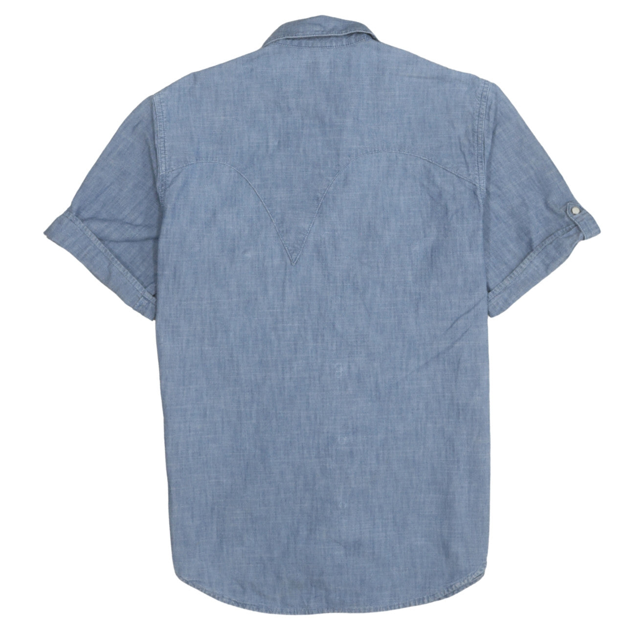 Levi's Men's Blue Chambray Short Sleeve Western Shirt Medium