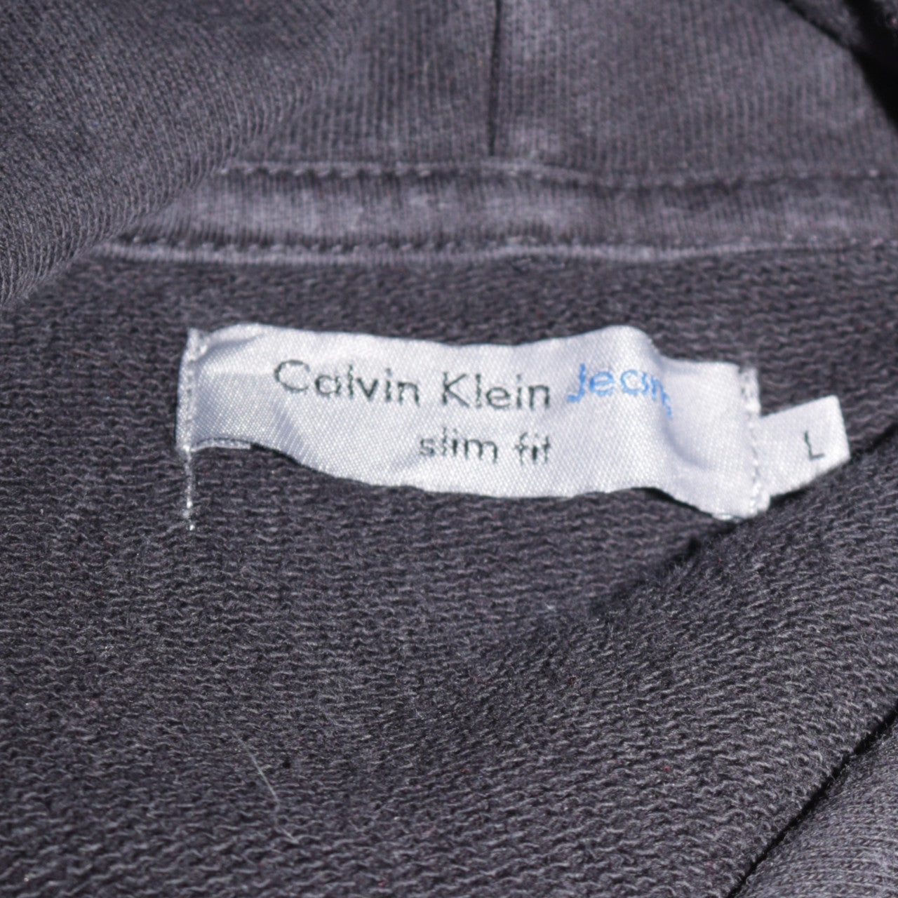 Calvin Klein Jeans Men’s Black Slim Fit Pullover Hoodie L