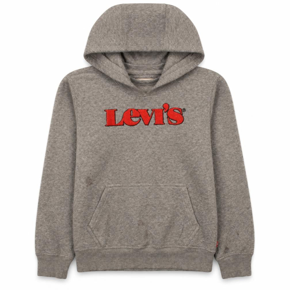 Levi's Boys Grey Pullover Hoodie 12 Years Graphic Logo Hooded Sweatshirt
