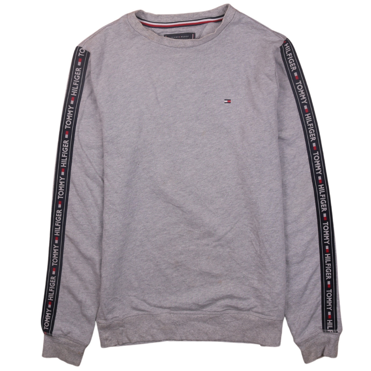 Tommy Hilfiger Men's Grey Logo Stripe Sweatshirt Size S
