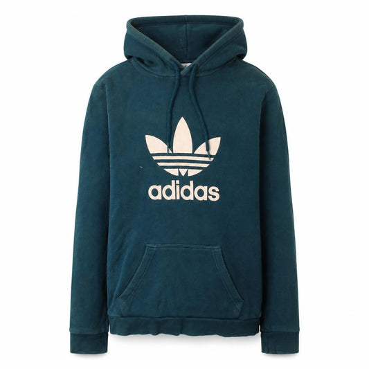 Adidas Mens Blue XS Pullover Hoodie with Logo Graphic