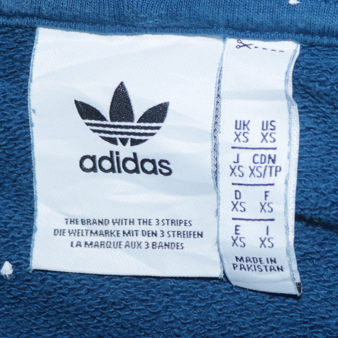 Adidas Mens Blue XS Pullover Hoodie with Logo Graphic