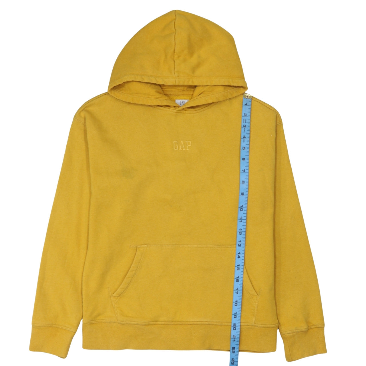GAP Boys Yellow Pullover Hoodie Size 14-16 Years Fleece Logo Sweatshirt
