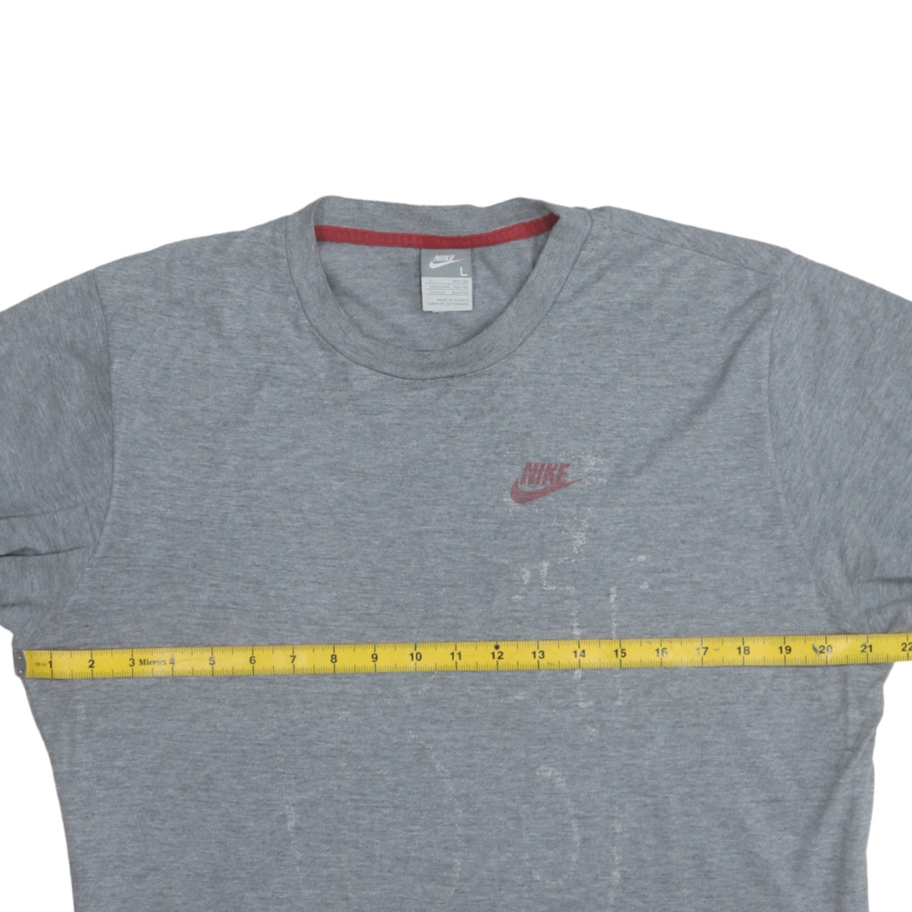 Nike Men's Grey L Crew Neck Short Sleeve Logo T-Shirt